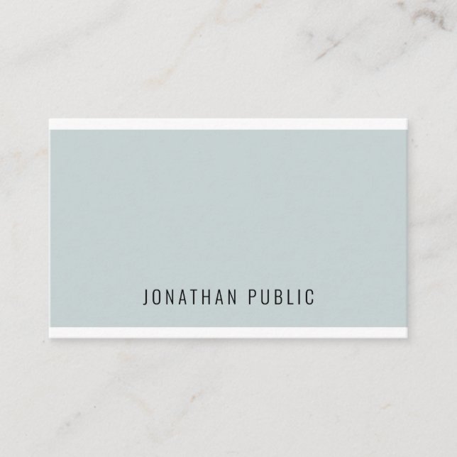 Custom Modern Elegant Blue Green Simple Template Business Card (Front)