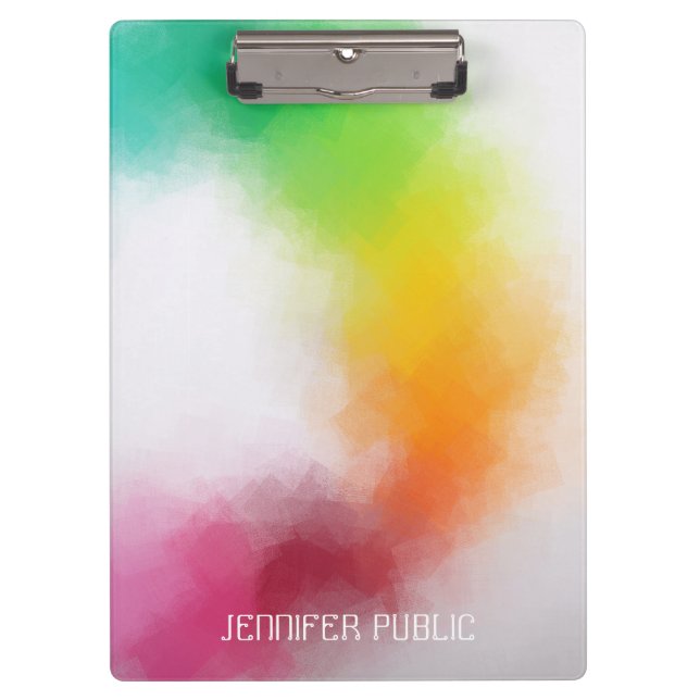 Custom Modern Elegant Colourful Abstract Artwork Clipboard (Front)