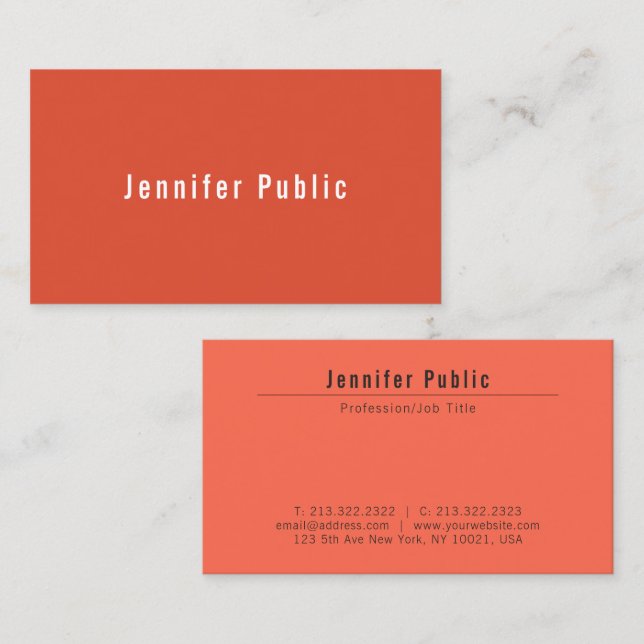 Custom Modern Elegant Earth Colours Template Business Card (Front/Back)