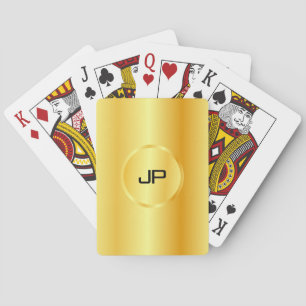 Custom Modern Elegant Faux Gold Monogram Template Playing Cards