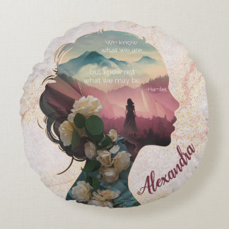 Custom Modern Elegant Keepsake Inspirational Quote Round Cushion
