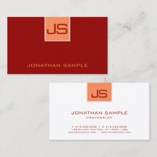 Custom Modern Elegant Minimalist Template Monogram Business Card