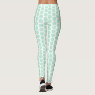 Custom Modern Elegant Mint Green White Colours Leggings