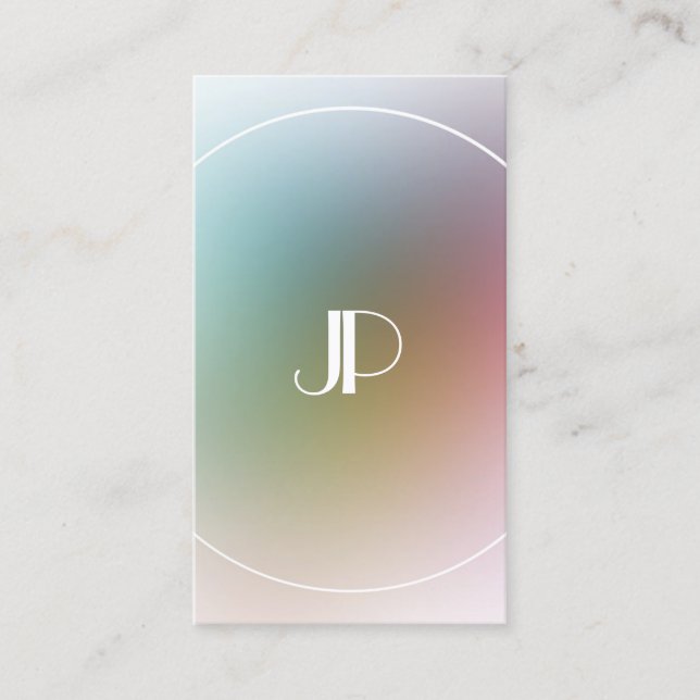 Custom Modern Elegant Monogram Colourful Template Business Card (Front)