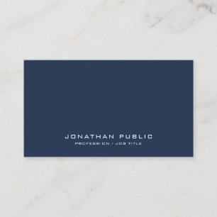 Custom Modern Elegant Navy Blue Professional Business Card
