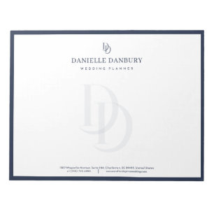 Custom Modern Elegant Navy Wedding Planner Notepad