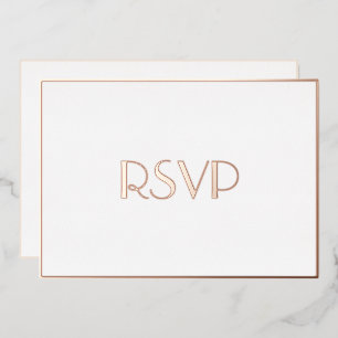 Custom Modern Elegant Party RSVP White Rose Gold