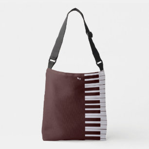 Custom modern elegant piano musical note tote bag