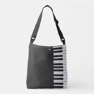 Custom modern elegant piano musical note tote bag