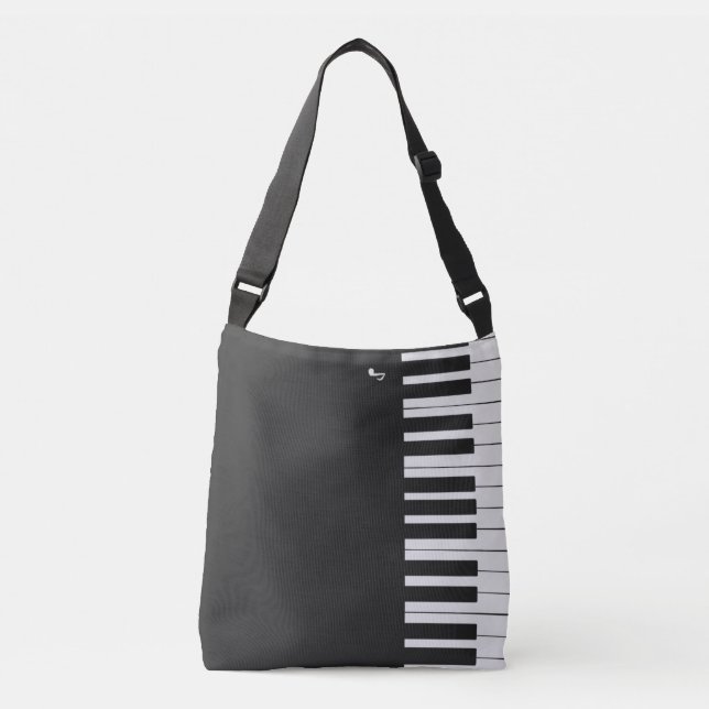 Custom modern elegant piano musical note tote bag (Front)
