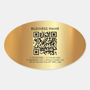 Custom Modern Elegant Professional Template Gold Oval Sticker