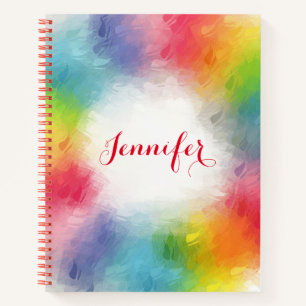 Custom Modern Elegant Rainbow Colours Template Notebook
