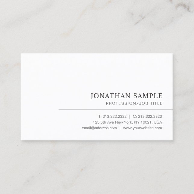Custom Modern Elegant Simple Professional Template Business Card (Front)