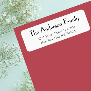 Custom Modern Elegant Simple White Return Address Return Address Label