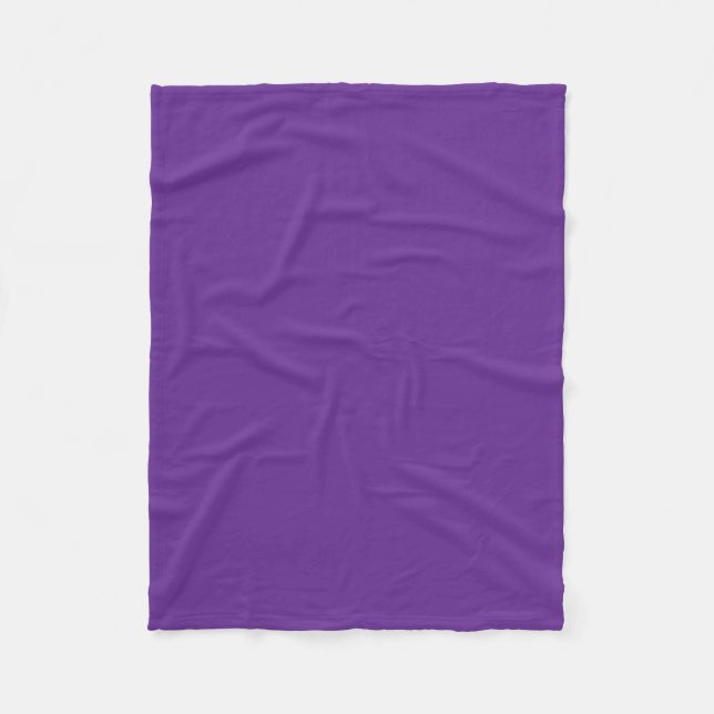 Custom Modern Elegant Solid Colour Royal Purple Fleece Blanket (Front)