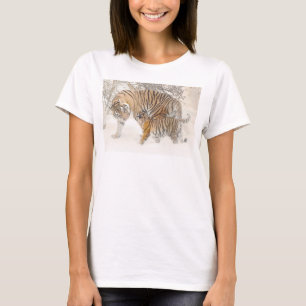 Custom Modern Elegant Tigers Trendy Template T-Shirt