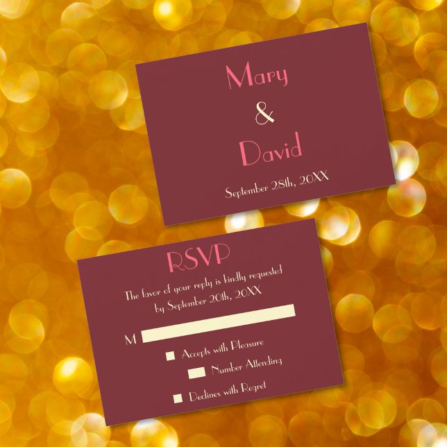 Custom Modern Elegant Wedding RSVP Invitation Card (Custom Modern Elegant Wedding RSVP Invitation Card)