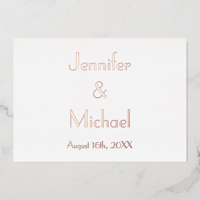 Custom Modern Elegant Wedding RSVP Rose Gold (Front)