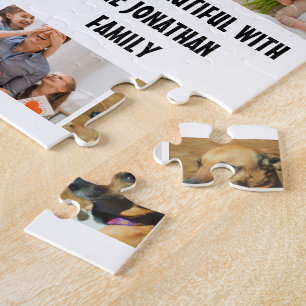 Custom Modern Family 14 Photo Collage Template Jigsaw Puzzle