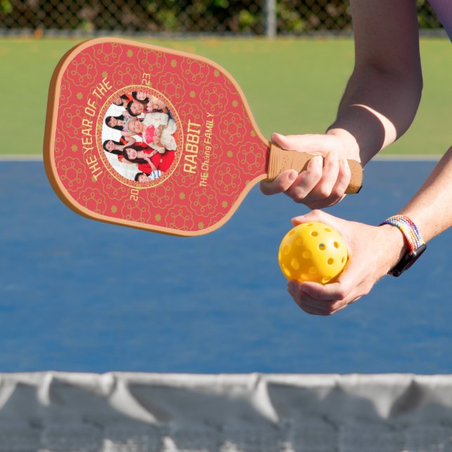 Custom Modern Family Chinese New Year Photo Pickleball Paddle (Insitu)