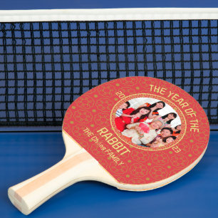Custom Modern Family Chinese New Year Photo Ping Pong Paddle