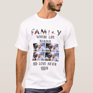 Custom Modern Family Love 10 Photo Collage T-Shirt