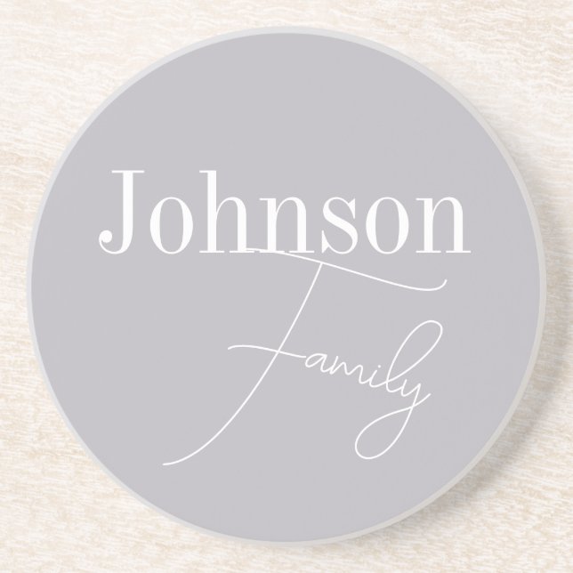 Custom Modern Family Name Coaster (Front)