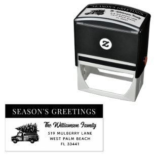 Custom Modern Firefighter Christmas Fire Truck Self-inking Stamp
