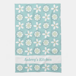 Custom Modern Floral Kitchen Towel