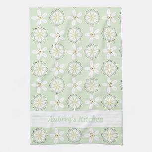 Custom Modern Floral Kitchen Towel
