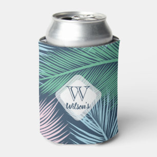 Custom modern floral tropical palm leaves pattern: can cooler