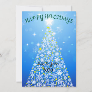 Custom Modern Foil Gold Christmas Holiday Card 