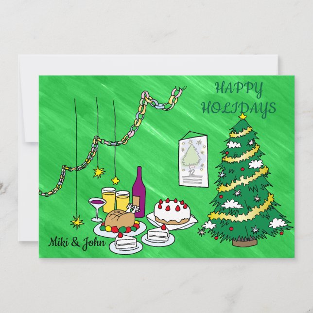 Custom Modern Fun Christmas Holiday Card  (Front)