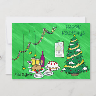 Custom Modern Fun Christmas Holiday Card 