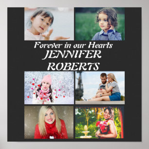 Custom modern Funeral 6 Photo Collage   Poster