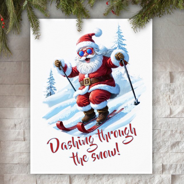 Custom Modern Funny Santa Claus Cute Christmas Poster (Creator Uploaded)