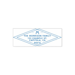 Custom Modern Geometric Family Name Return Address Self-inking Stamp