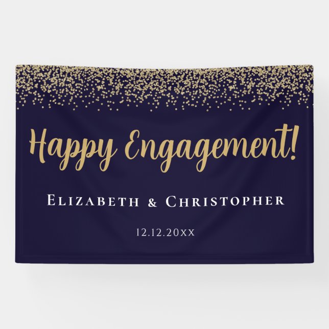 Custom Modern Gold Engagement Banner (Horizontal)