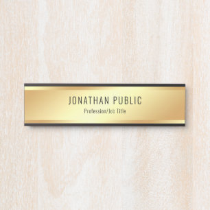 Custom Modern Gold Look Glamourous Template Door Sign