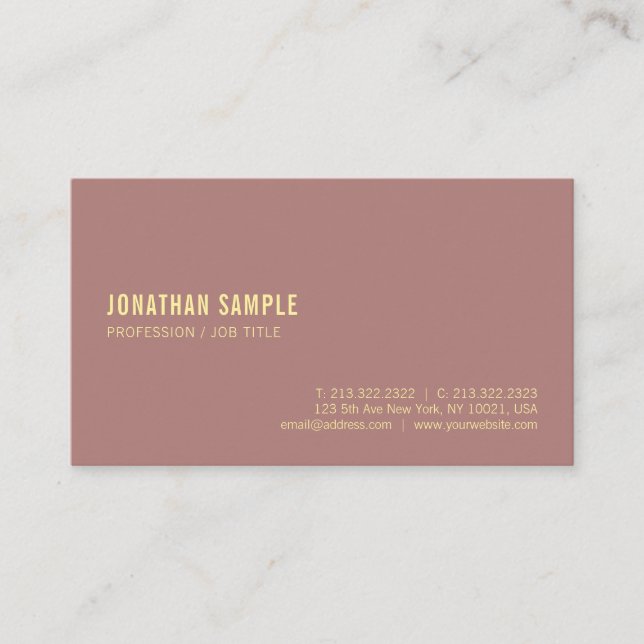 Custom Modern Gold Name Text Elegant Template Business Card (Front)