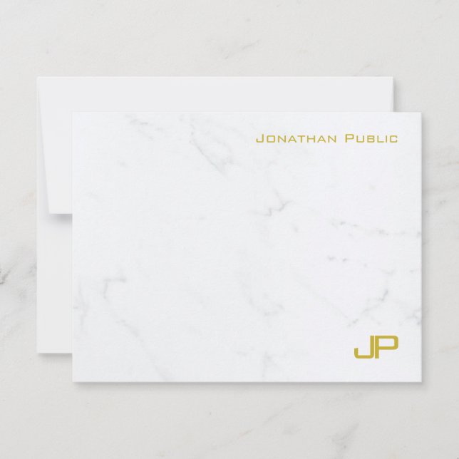 Custom Modern Gold White Marble Simple Template (Front)