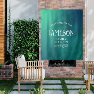 Custom Modern Gradient Family Reunion Backdrop Tapestry