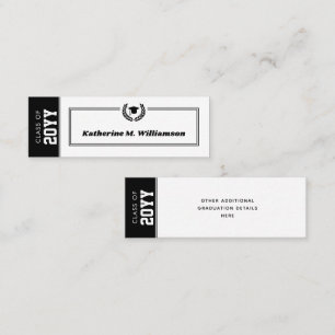 Custom Modern Graduation Name Card Inserts