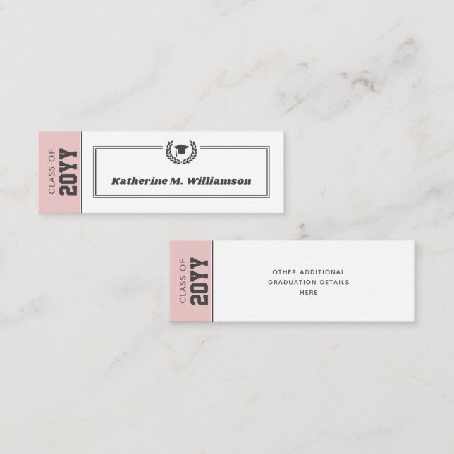 Custom Modern Graduation Name Card Inserts (Front/Back)