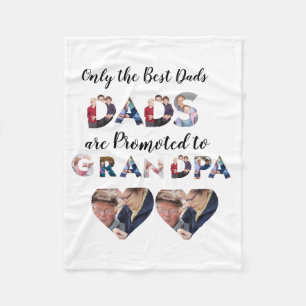 Custom Modern Grandpa 9 Photo Collage Fleece Blanket