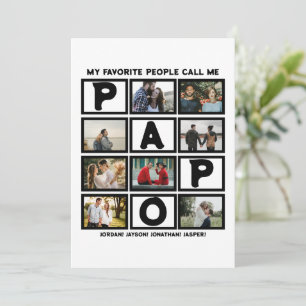 Custom Modern Grandpa Papo 8 Photo Collage Holiday Card
