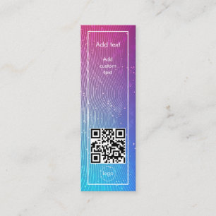 custom modern graphic qr code business bookmark mini business card