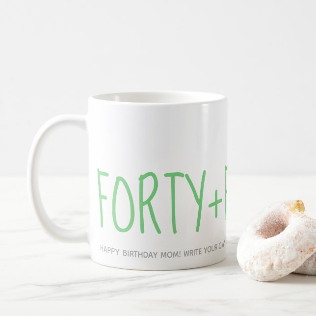 Custom Modern Green 40 Fabulous Birthday Gift Coffee Mug (With Donut)