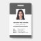 Custom Modern Grey Employee ID Card with barcode