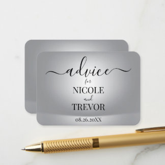 Custom Modern Grey Wedding Advice Card